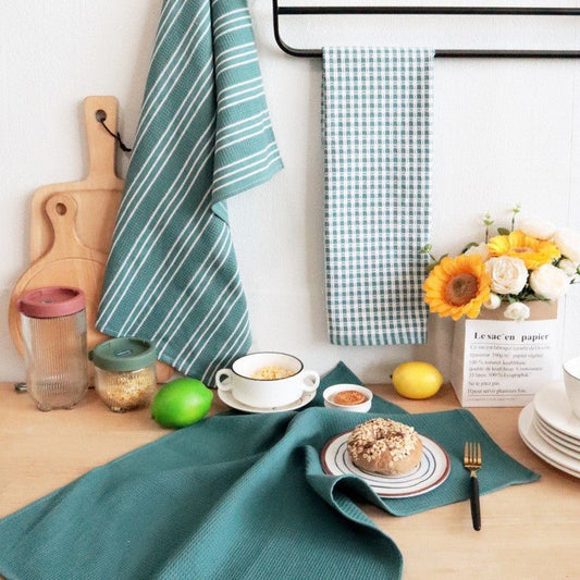 Premium Cotton Kitchen Tea Towels – 3 Pack Multi - Purpose Absorbent Cloths - Stella Frank